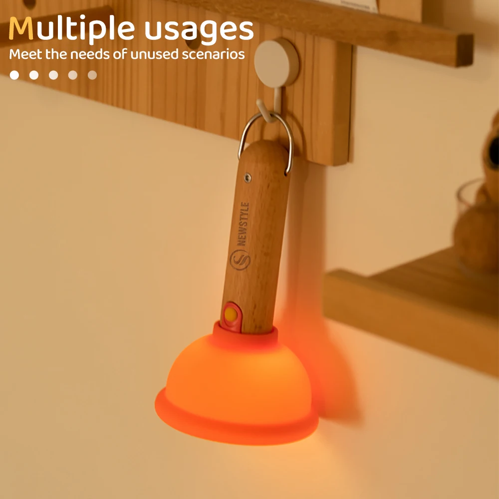 Novelty Plunger Night Light Stepless Dimming Nursery Sleeping Lamp Portable Rechargeable Table Lamp For Dining Room Bar