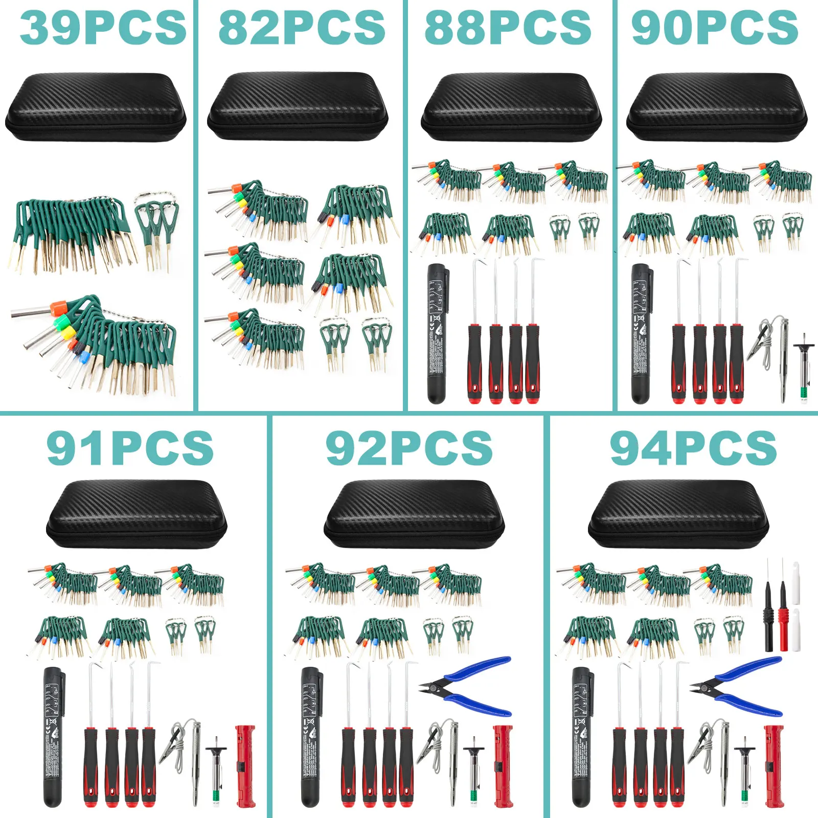 Car Terminal Removal Tools Kit Electrical Wire Harness Crimp Connector Pin Extractor Repair Light Tester Cable Pliers Stripper