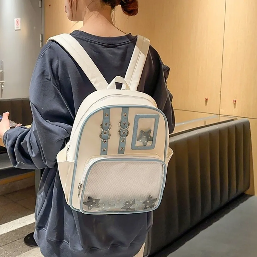 個性的な透明リュックサック-y2k-ロリータ-イタバッグ-個性的なpuディスプレイナップサック-カジュアル用