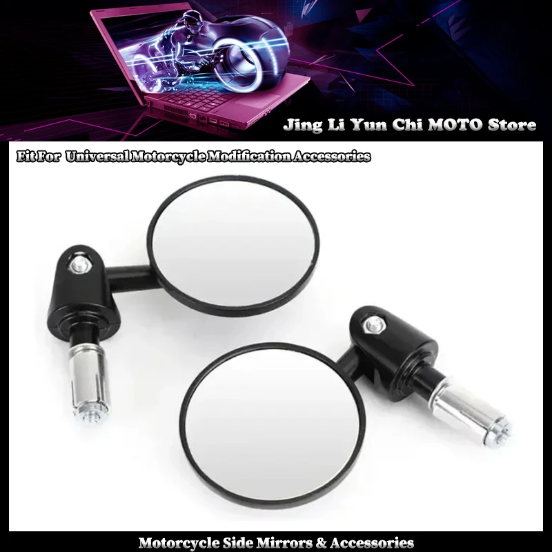 

Fit For Benelli Motorcycle Bar End Side Rearview Mirror Universal Motorbike Bike Handlebar Rear View Mirrors 1 Pair 7/8" 22mm