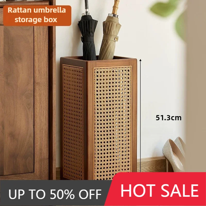 Rattan Weaving Umbrella Storage Baskets Tall Narrow Entrance Hall Umbrella Storage Rack Freestanding Save Space Umbrellas Racks