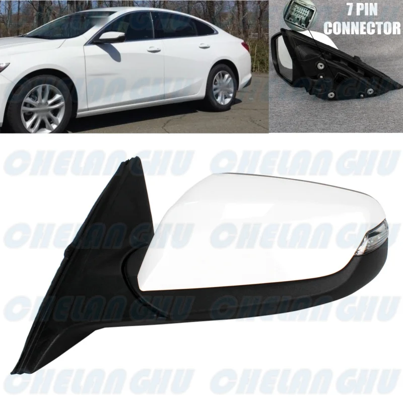 

For Chevrolet Malibu LHD 2016 2017 2018 2019 2020 2021 Left Side 7 Pins White Painted Heated Power Adjust Mirror Assembly