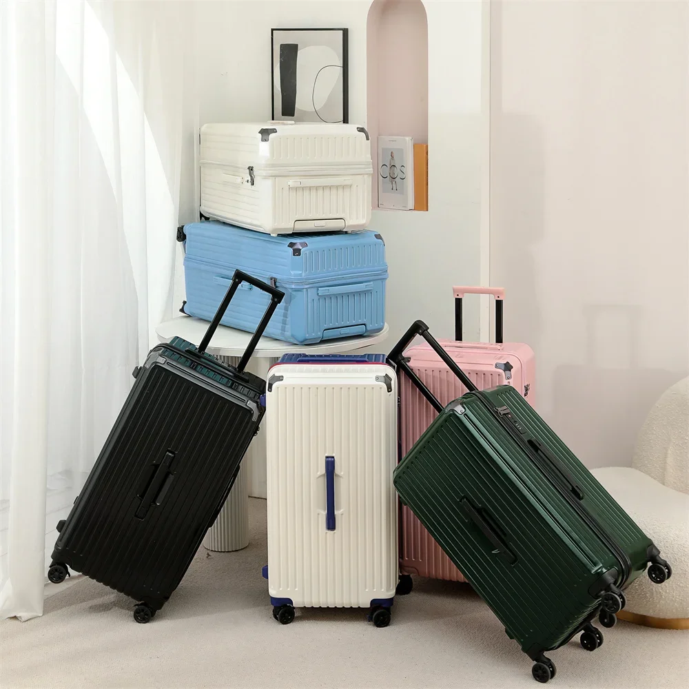 Large Capacity Travel Case 20 24 26 28 inch Universal Wheel Luggage Double Combination Lock With Cup Holder Fashion Suitcase