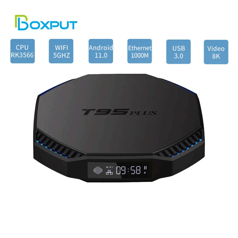 T95 plus Android 11.0 TV Box RockChip RK3566 2.4G 5G Dual Wifi 8K 3D TVbox BT4.0 USB 3.0 1000M Media Play T95 Set Top Box