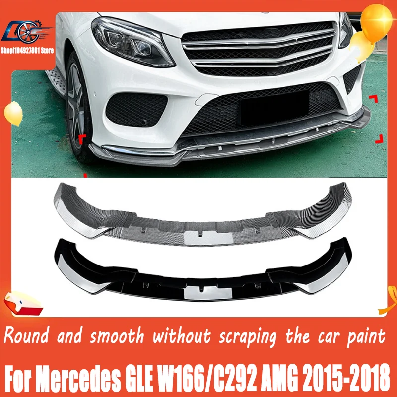 Premium Front Lip / Chin Splitter For Mercedes GLE W166/C292 AMG 2015-2018 Aerodynamic Style, Perfect Fit.