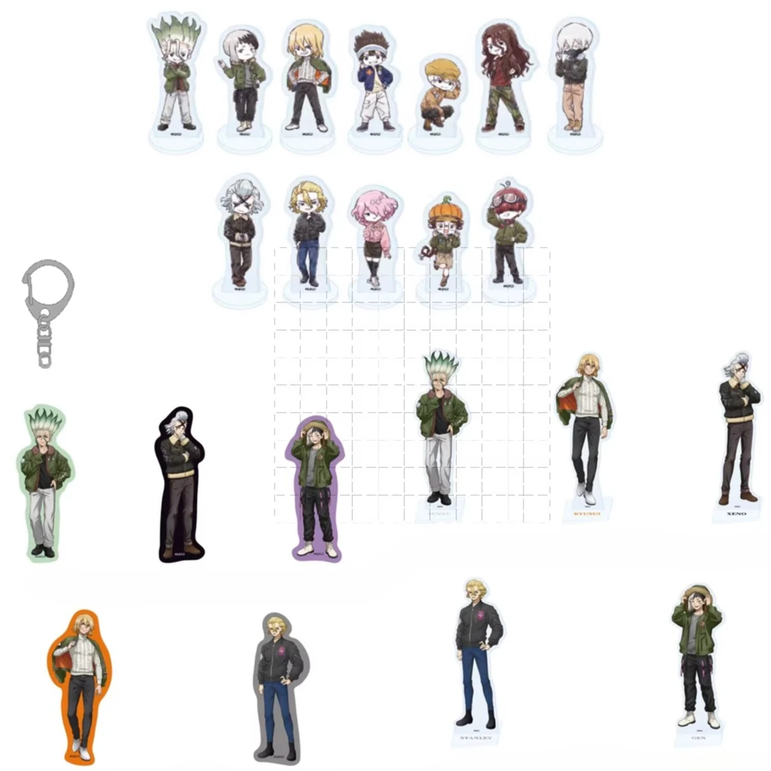 Game Hyoga Kuromu Ukyo Asagiri Ishigami Senku Nanami Ryusui Acrylic Stand Figure Doll Anime Keychain Model Cosplay Toy for Gift