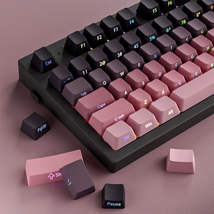 

Keycap Blackberry side engraved light PBT gradual change keycap original tarantula F87 mechanical keyboard 87/108 keys