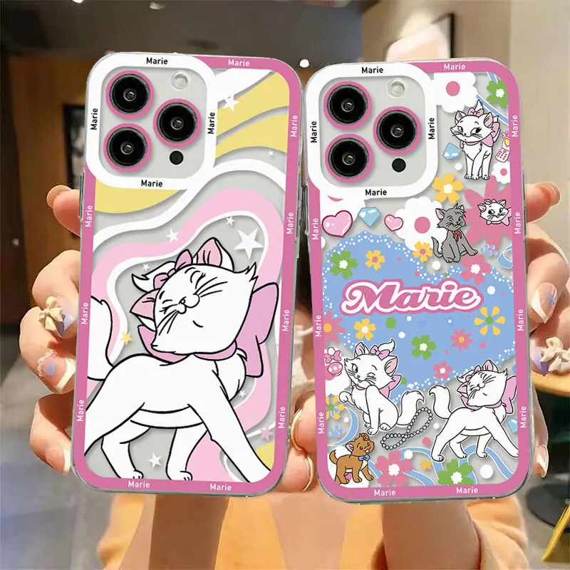 Cartonn Funny Marie Cat Phone Case For Redmi Note 12 11 10 9 Pro 7 8 9C 10C 12C 13C 4G 5G Soft Silicone Transparent Cover