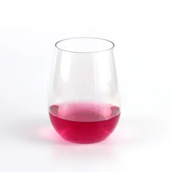 1 or 4PCS Free BPA 16 Oz Disposable Stemless Wine Glasses Juice Cups Unbreakable Tumblers for Party of Christmas  or New Year