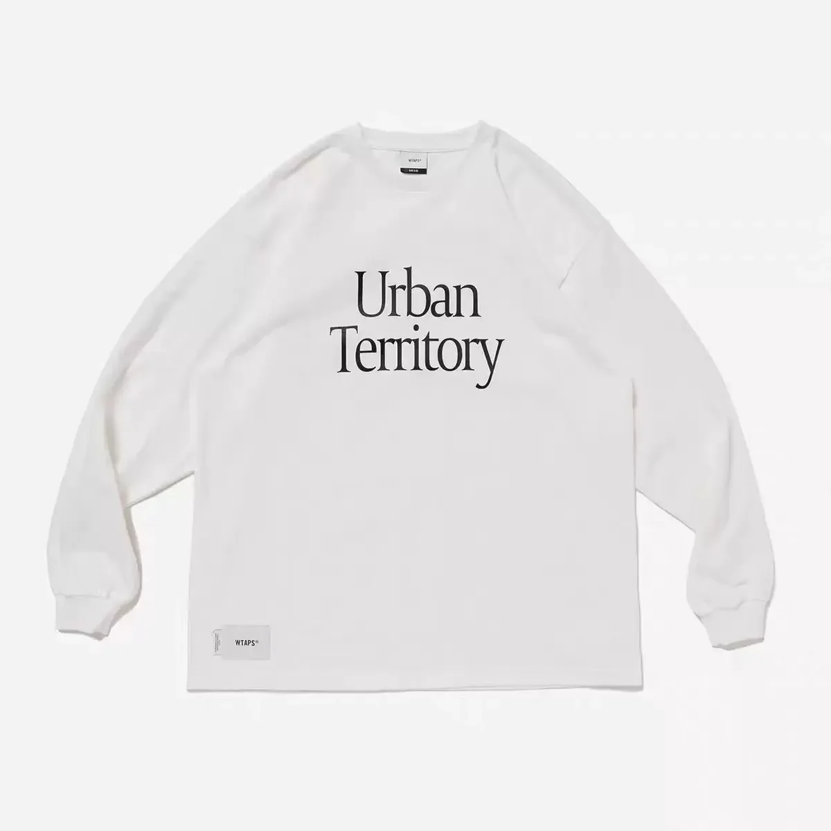 WTAPS Men’s Heavyweight Long Sleeve T-Shirt Letter Print Loose Fit Crew Neck Japanese Casual Streetwear Top