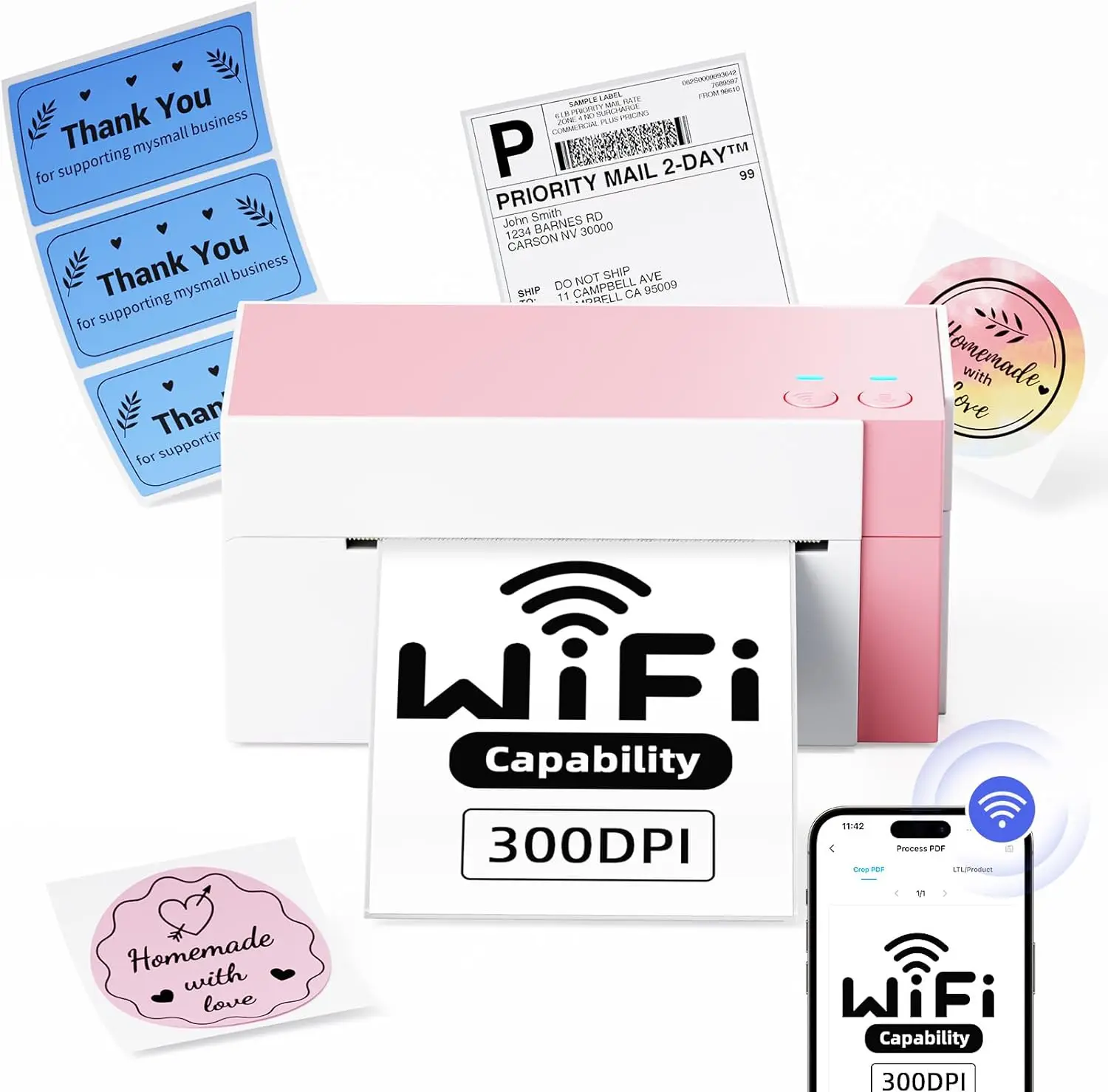 NEW Phomemo PM344 Wi-Fi 300DPI Shipping Label Printer  Thermal Label Printer for Shipping Packages 4x6 Label Printer