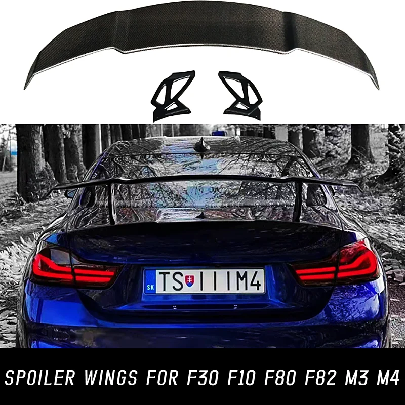 

For BMW F30 F10 F80 F82 F22 E36 E46 E60 E90 E92 G20 G30 G80 G82 M3 M4 M5 M6 Real Carbon Fibe Rear Trunk Lid Car Spoiler Wings