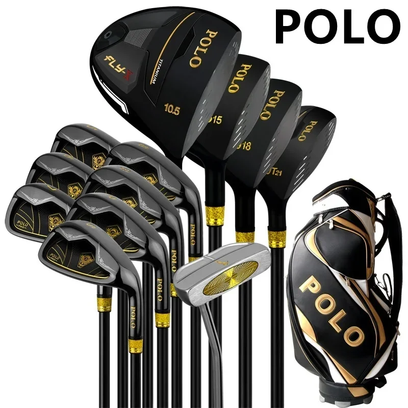 POLO. 12 Pieces Clubs Men Golf Clubs Complete Full Sets with Standard Bags Titanium Alloy Rod Head