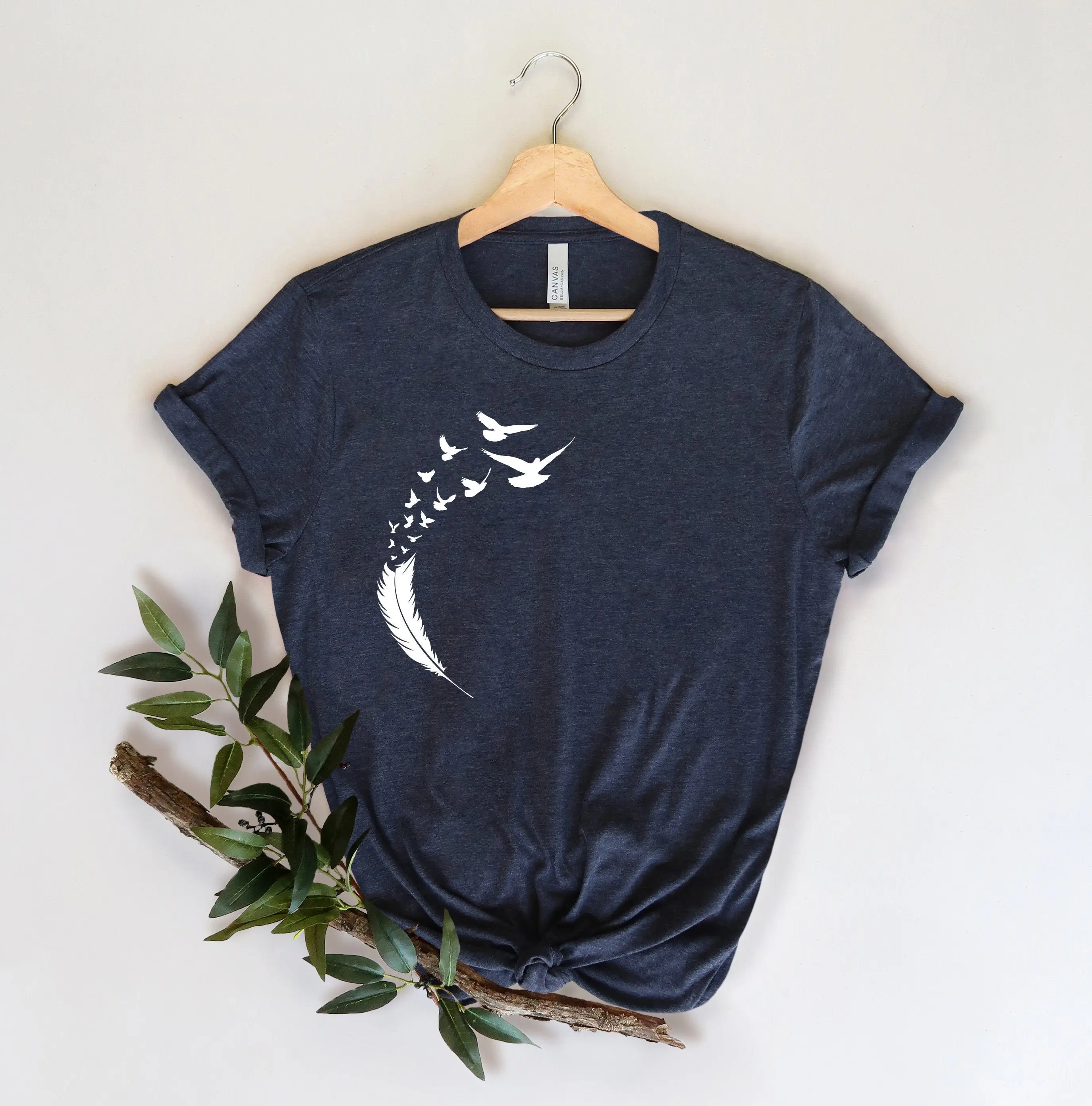 Birds feather shirt to with women bird cute graphic tee gift for mom