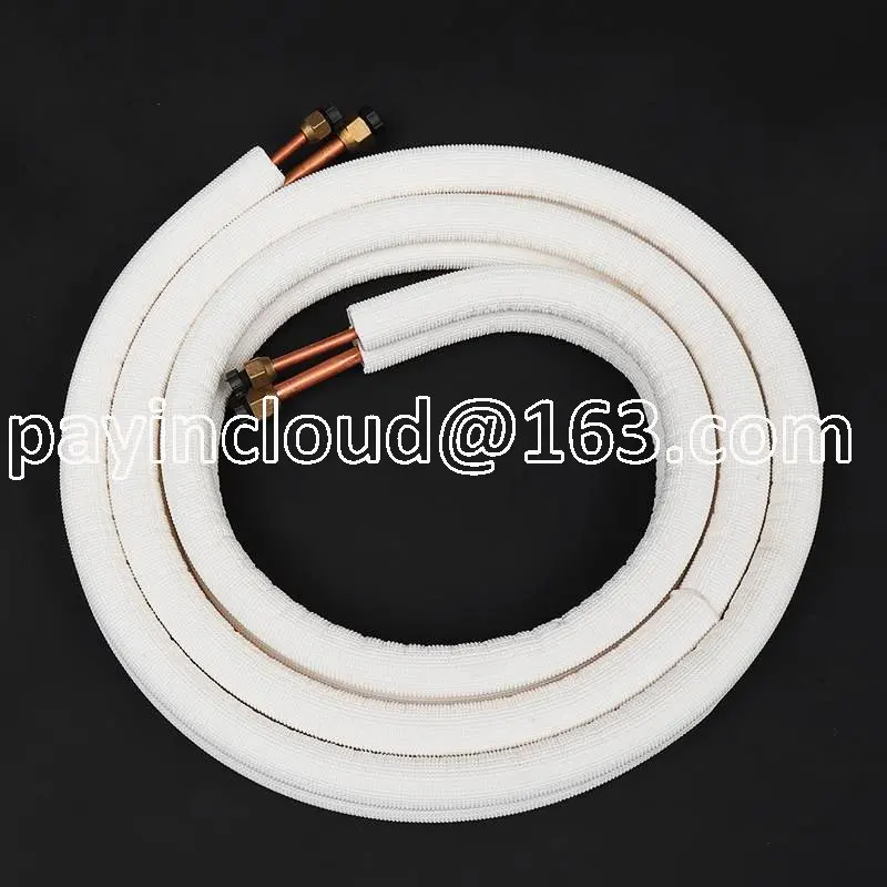 3 Meter Air Conditioner Pair Coil Tube 1/4'' 3/8'' Insulate Copper Aluminum Pipe Split Line Wire Air Conditioner Connecting Pipe