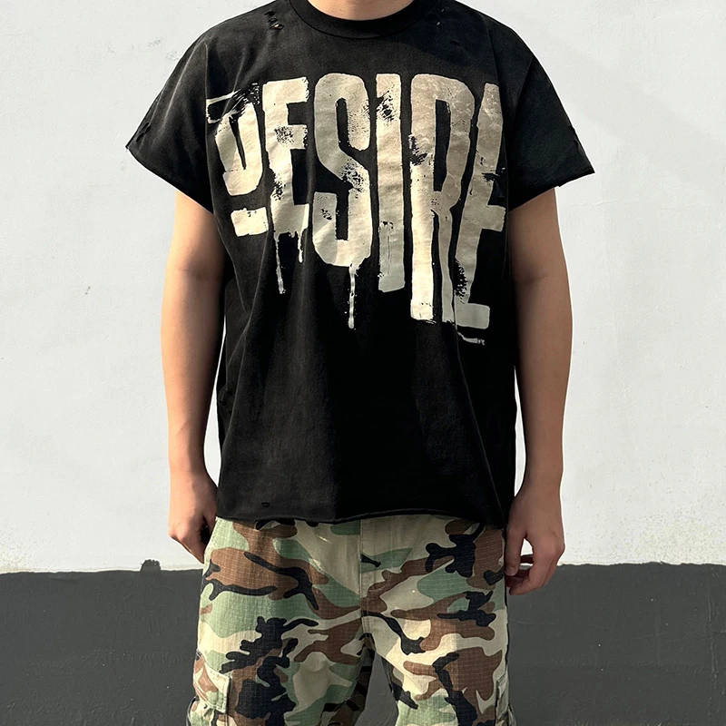 الشارع الشهير خطابات كبيرة طباعة سانت التالف عقد تي شيرت المتضخم صندوق تي شيرت خمر غسلها الأسود التالف عقد القذرة تي شيرت