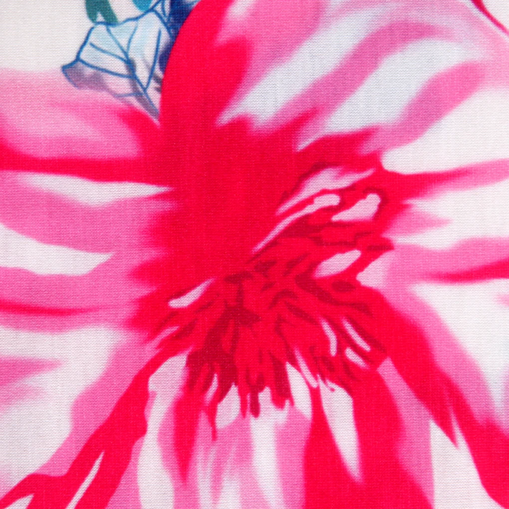 فستان نسائي قصير برقبة دائرية وشريط مزين بالزهور وجيب جانبي وأكمام طويلة