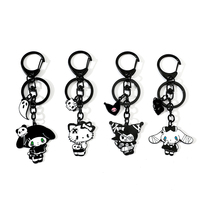 Sanrio Cartoon Cute Cinnamon Hello Kitty Keyrings Sweet Cool Kuromi Melody KeyChain For Friends Jewelry Pendant Accessories