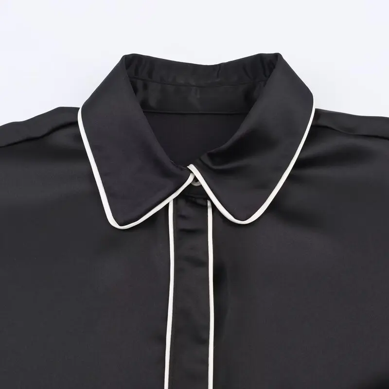 فضفاض irt المرأة Faion 2025 شتاء وصول جديد اللون Blo كل مباراة Sle طويل Sve طوق نيلين منتظم سميكة... #3