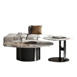 l New contemporary round coffee table set metal side table and coffee table interior furniture