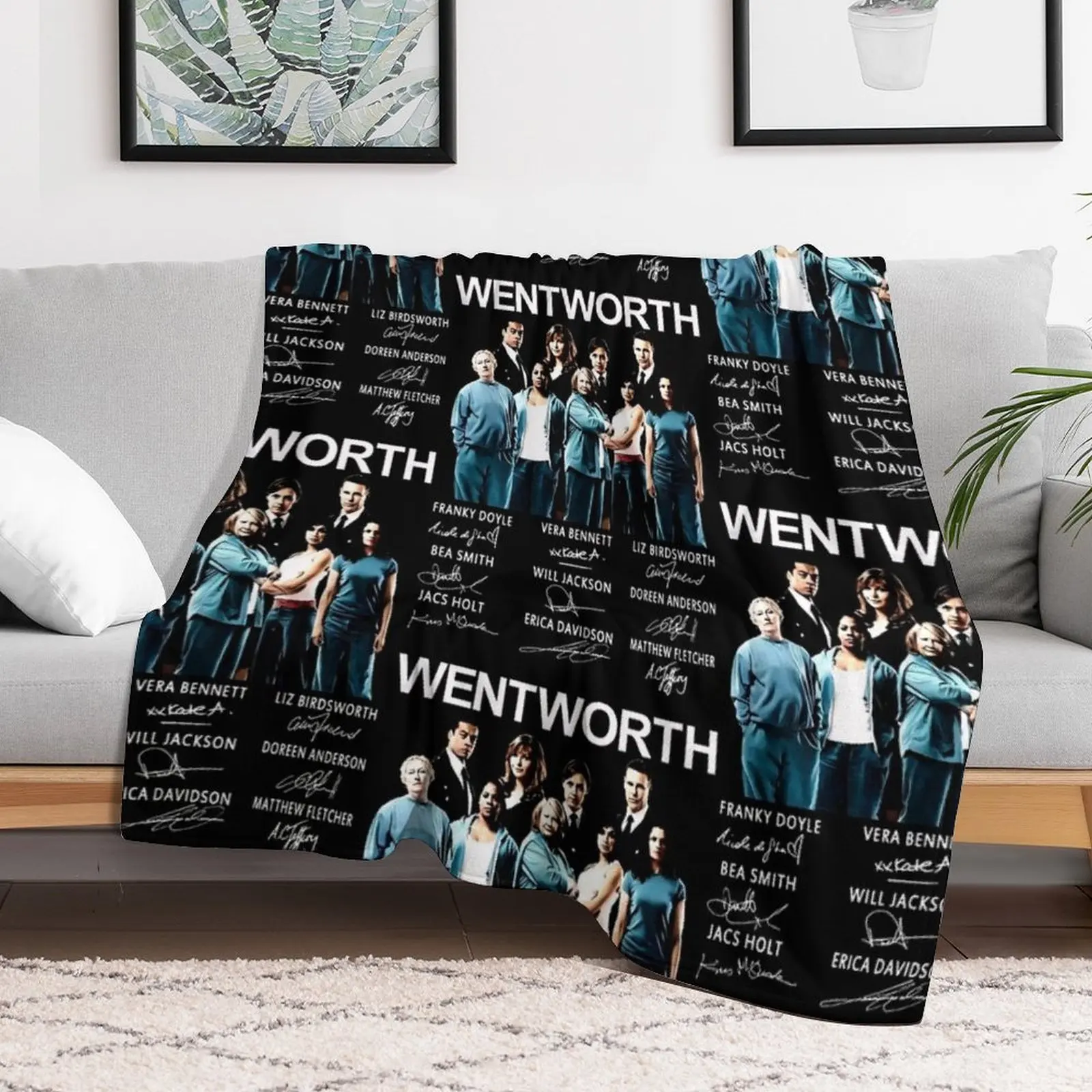 #Wentworth Movie Characters Signatures Throw Blanket Comforter Extra Large Throw Soft Beds Hairy Blankets