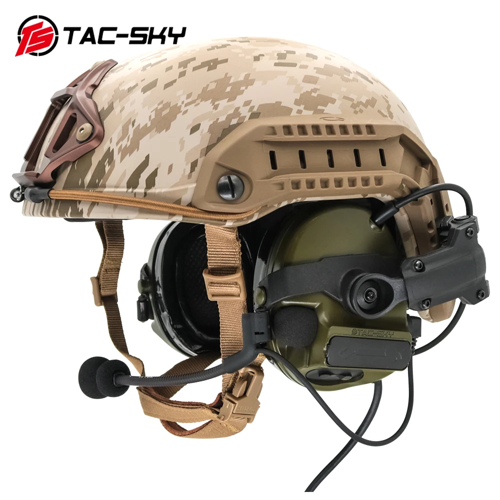 Imagem -05 - Comtac Tac-sky Comtac Iii Capacete Faixa Rápida Suporte Versão Silicone Earmuffs Captador de Redução Ruído Fone Ouvido Tático