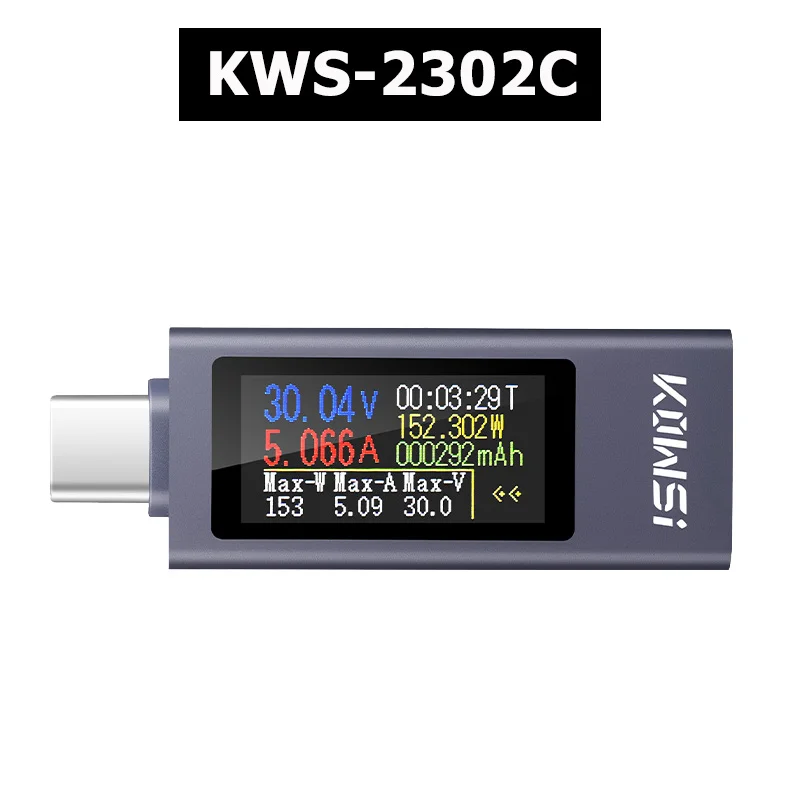 Type-C Multifunctioneel digitaal display DC-spanning Ampèremeter Power Meter DC 4-30V 12A Voltmeter Ampèremeter Oplader Capaciteitstester - afbeelding 1