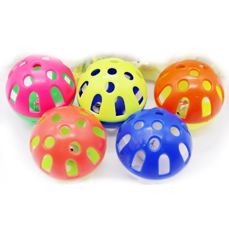 1~10PCS Ball With Bell Ring Toys For Cats Plastic Jingle Playing Chew Rattle Scratch Balls Interactive Cat Training Toys Pet Cat