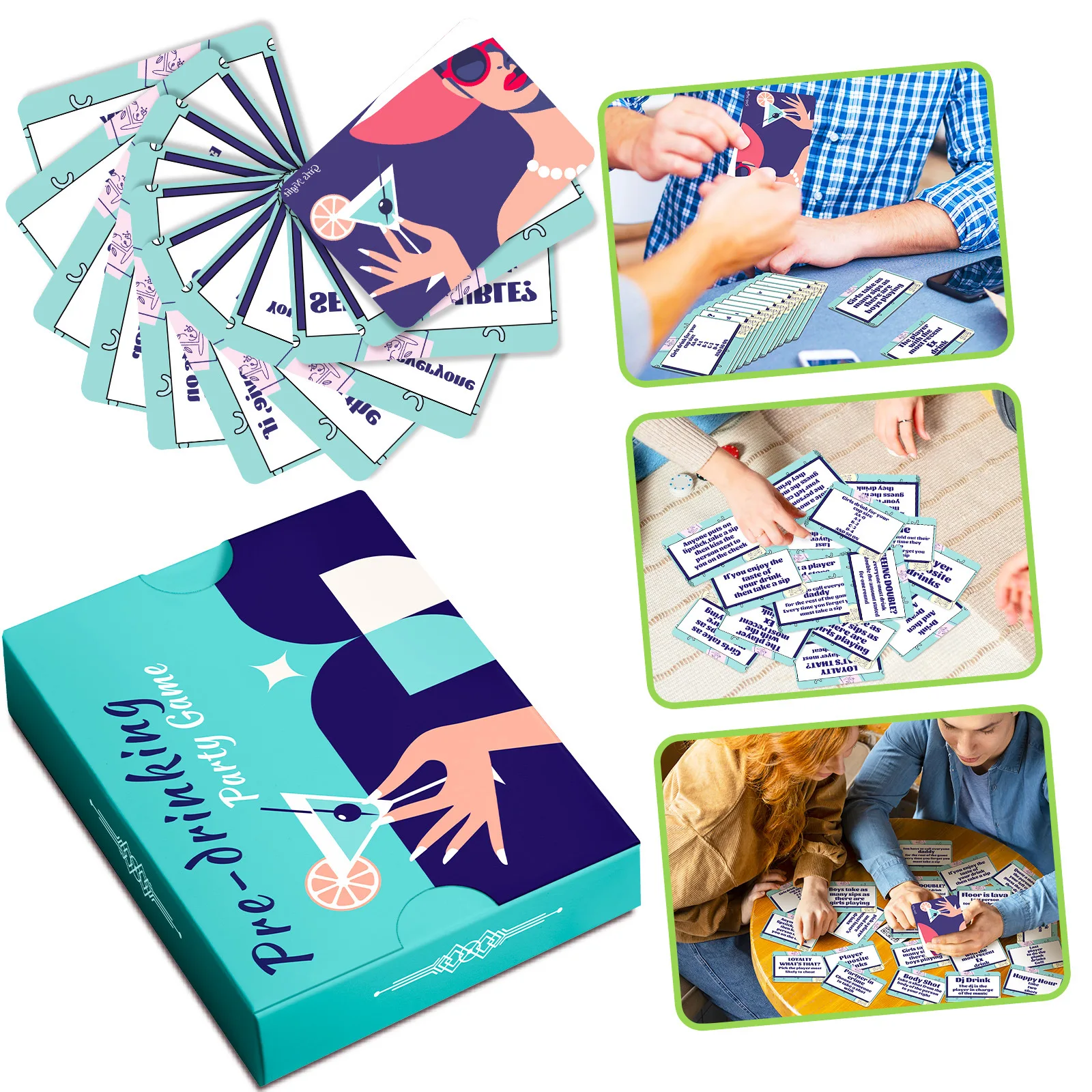 

50Pcs Pre-drinking Party Game Card in Box English Version for Parties Games Toy Funny Game Cards