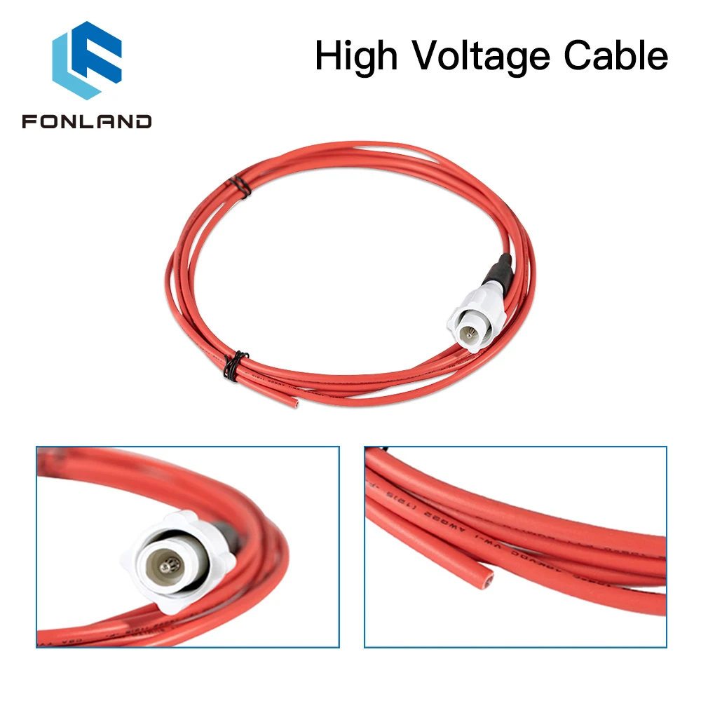 FONLAND High voltage Cable 5M Length for CO2 Laser Power Supply and Laser Tube Laser Engraving and Cutting Machine