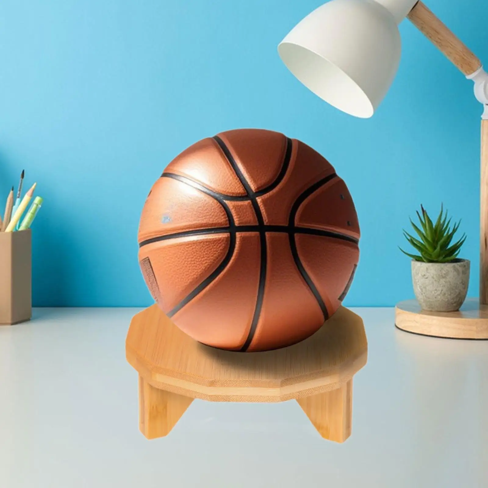

Wood Basketball Display Stand Desktop Basketball Holder Sphere Holder Commemorative Ball Display Stand for Cabinets