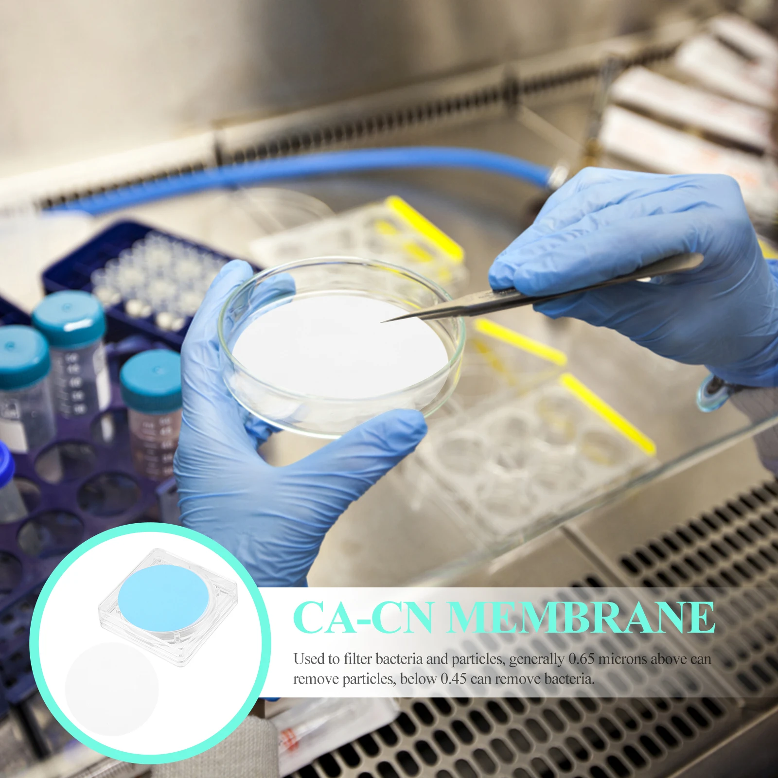 

50 Pcs Filter Membrane Mixed Cellulose 0.45um CA-CN Hydrophilic Filtration Plastic