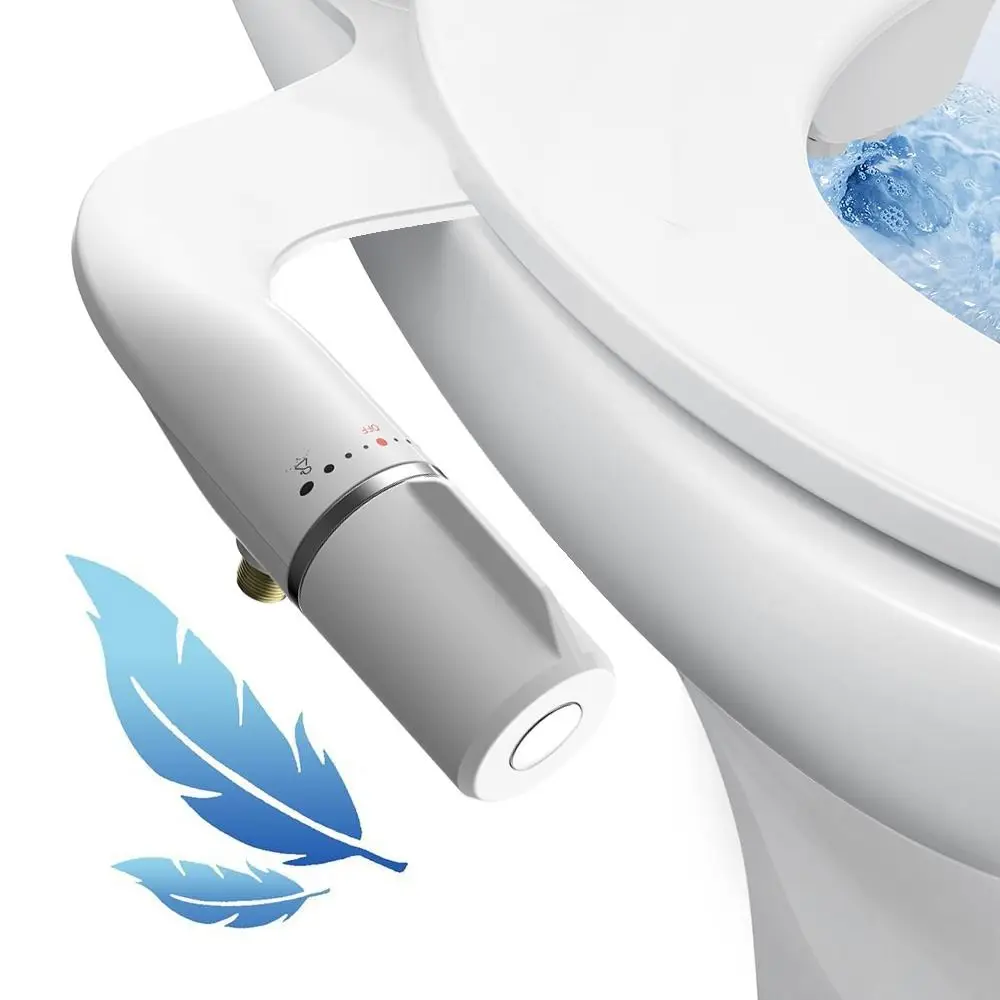 

Ультратонкий неэлектрический бидет-спрей для унитаза с двойным распылителем, регулируемым напором воды, из нержавеющей стали