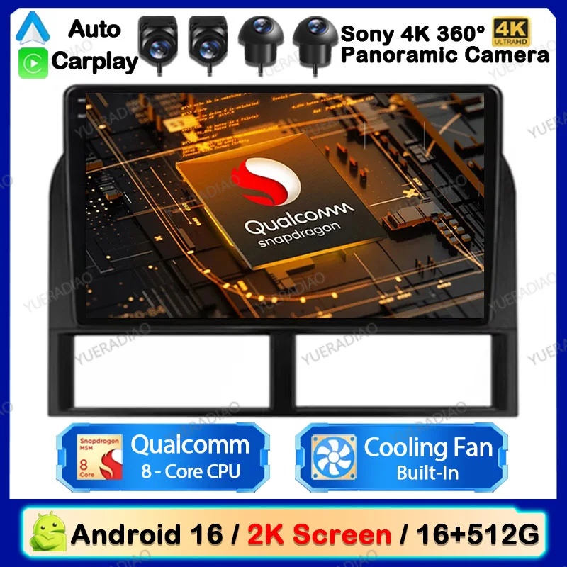 Autoradio Android 16 pour Jeep Grand Cherokee II WJ 1998 - 2004, lecteur vidéo multimédia, GPS NAVI 4G WIFI CarPlay Auto QLED DSP BT