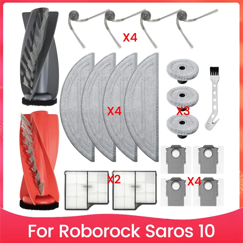 A55X-Accessories For Roborock Saros 10 Robot Vacuum Cleaner Roller Main Brush HEPA Filter Mop Bags