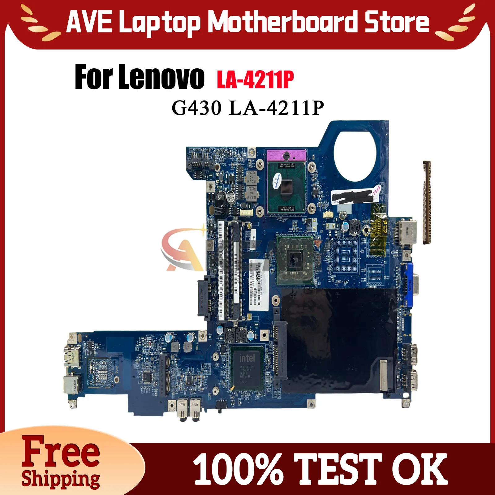 

LA-4211P для ноутбука Lenovo Ideapad G430, материнская плата с GL40 DDR2, 100% полностью протестирована