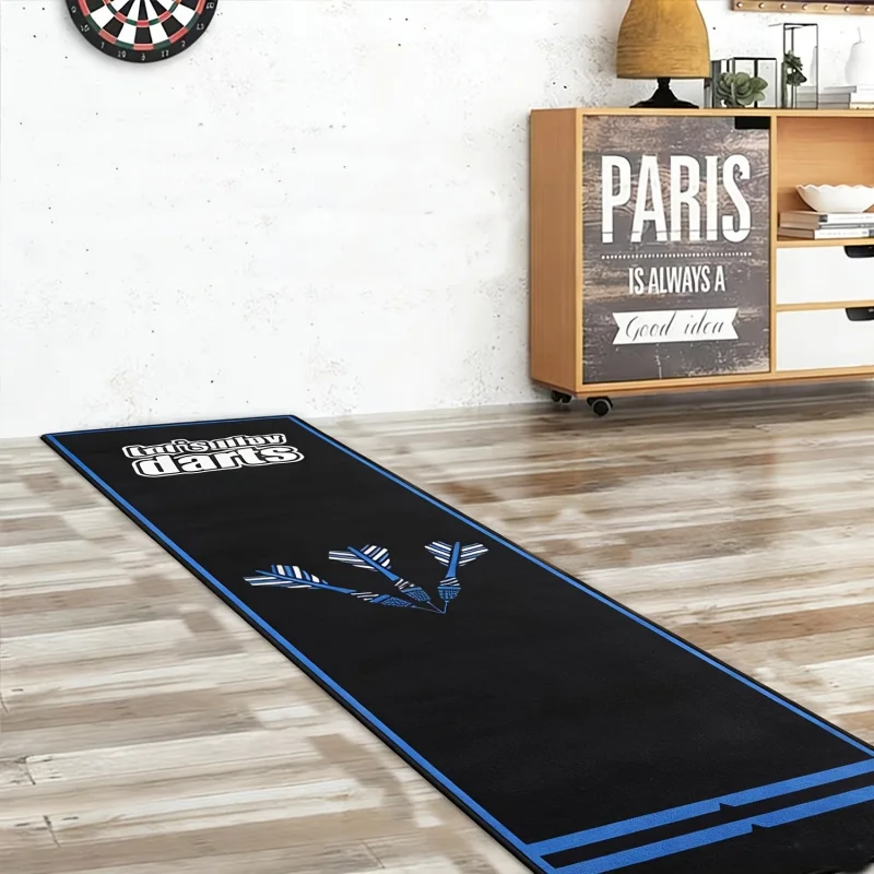 

VIKAMA Blue-Bordered Arrow Dart Lane Mat Professional Throwing Line Mat Non-Slip Wear-Resistant Carpet for Game Rooms