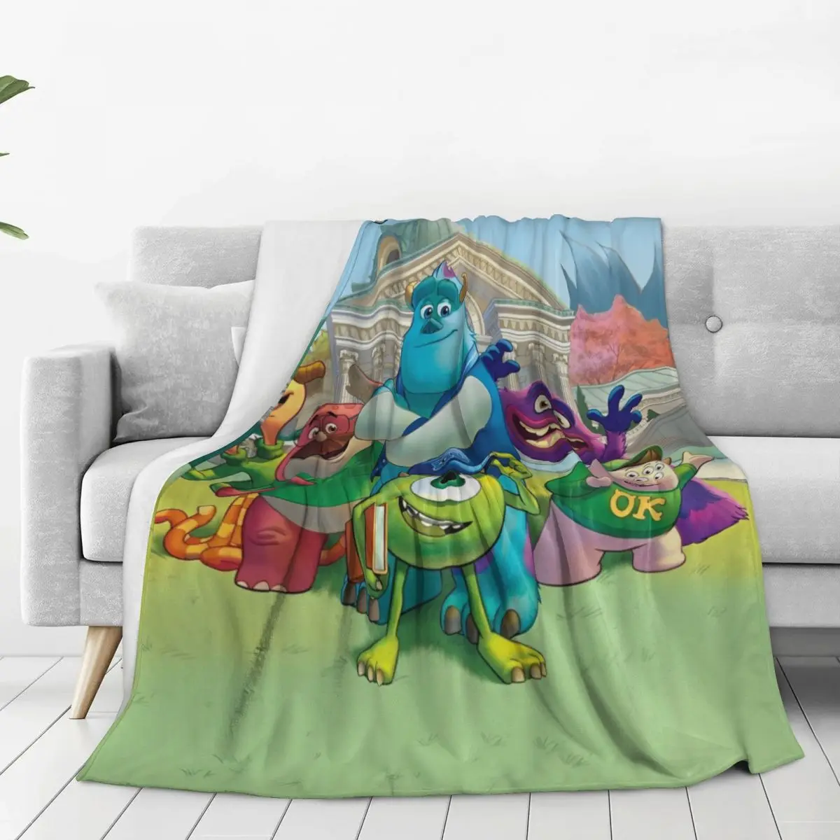 James P. Sullivan   Cartoon Blanket Travel Flannel Throw Blanket For Home Decor Warm Soft Custom Quality Bedspread Gift