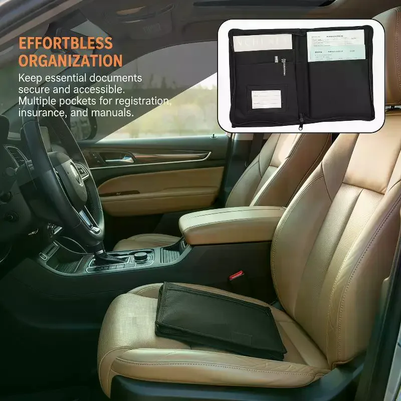 Car Interior Stowing Tidying Bag: Large Capacity Fuel Card Registration Card Data Storage