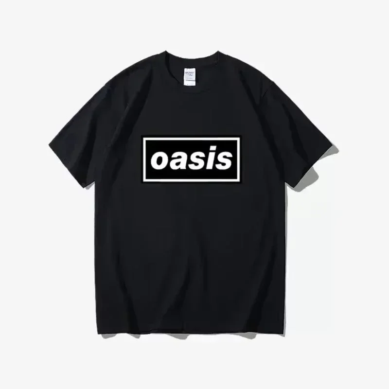 2026 Summer Oasis Letter Logo Printing Casual T Shirt Men's Women Short Sleeves O-neck Tees Sports Clothing Street Wear
