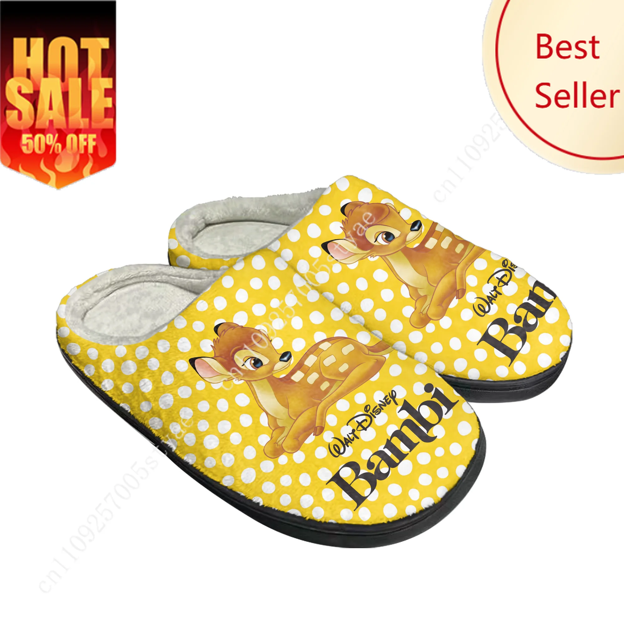 

Bambi Cotton Slippers Disney Cartoon Decorate Plush Indoor Shoes Design Your Party Holiday Gifts Custom Shoe