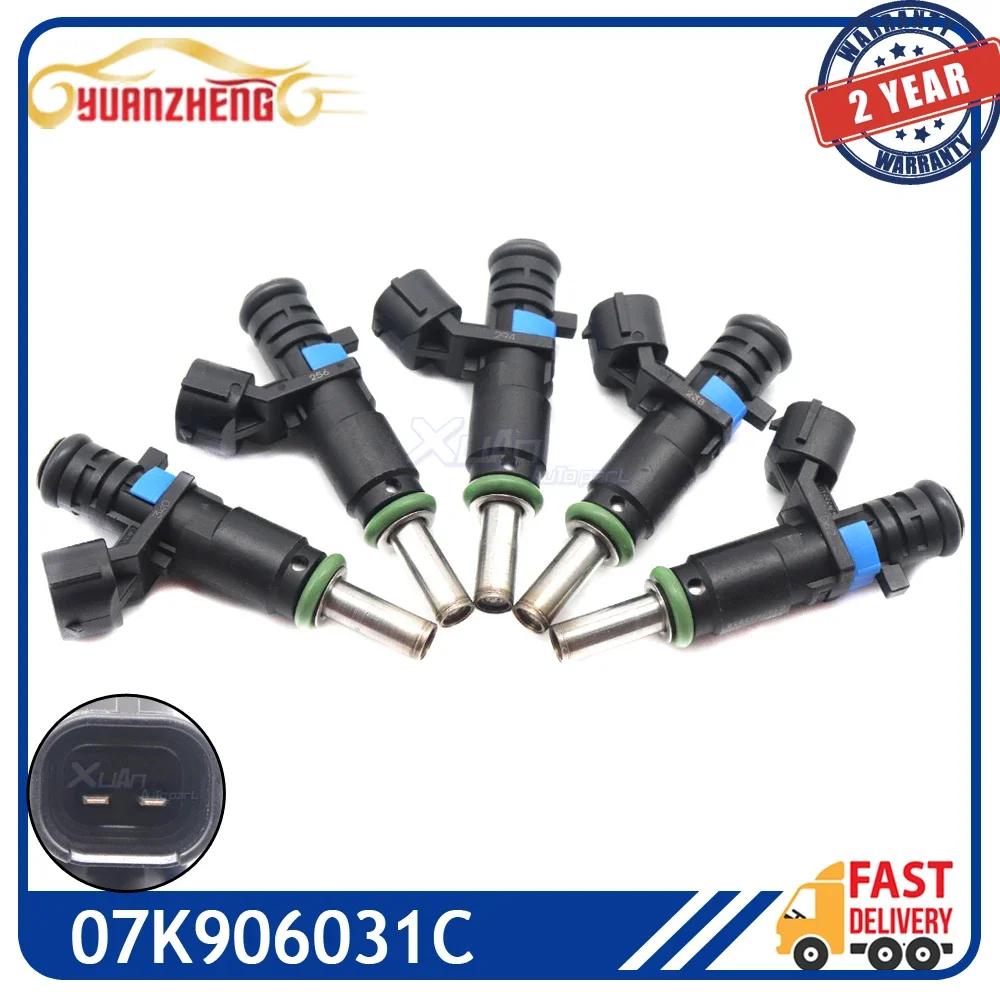 5pcs New Fuel Injectors Nozzle For Volkswagen Rabbit Golf Beetle Passat 2.5L 2007-2015 07K906031C 161160 155-0583