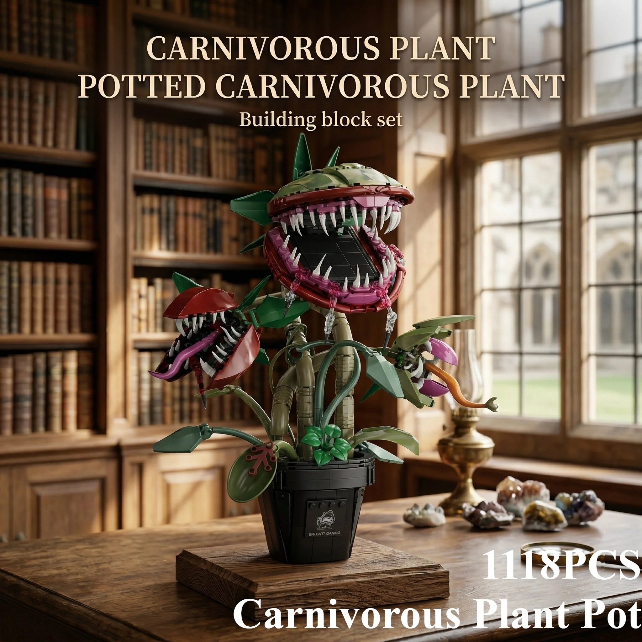 

1118PCS Carnivorous Plant Pot Building Blocks City Sports Car Model Ornaments Collection Bricks Toys DIY Assembly Toys For Gifts