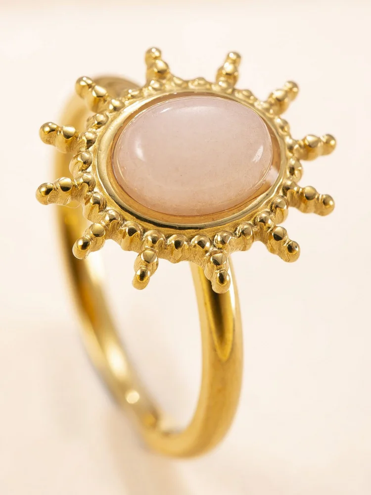 

Универсальное кольцо из титановой стали для женщин, кольцо с подсолнухом, выполненное методом горячей штамповки, в ретро-стиле, модные ювелирные изделия с цветочным узором