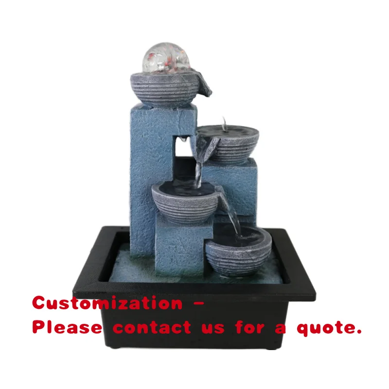 custom.Resin Modern Feng Shui Tabletop Fountain LED Light Ball Art-inspired Hand-painted Customizab