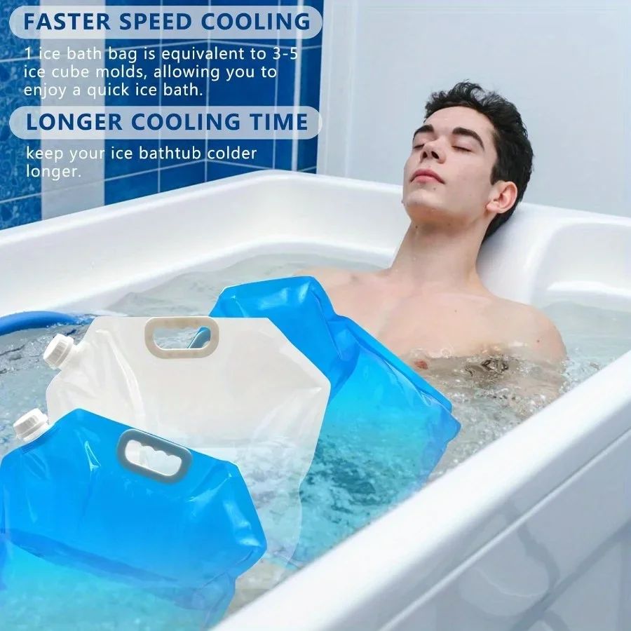 Tragbare, transparente 10L große 4er-Pack Eisbadbeutel – Eisfass für Kältetherapie von Sportlern, Heim-Eisbadewanne, Gefrierbeutel, Wasserbeutel – Detail 4