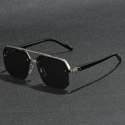 Polygon Sunglasses Rectangle Fashion Metal Frame Women Men Large Square Sun Glasses for Female Male Gradient Traveling Oculos 