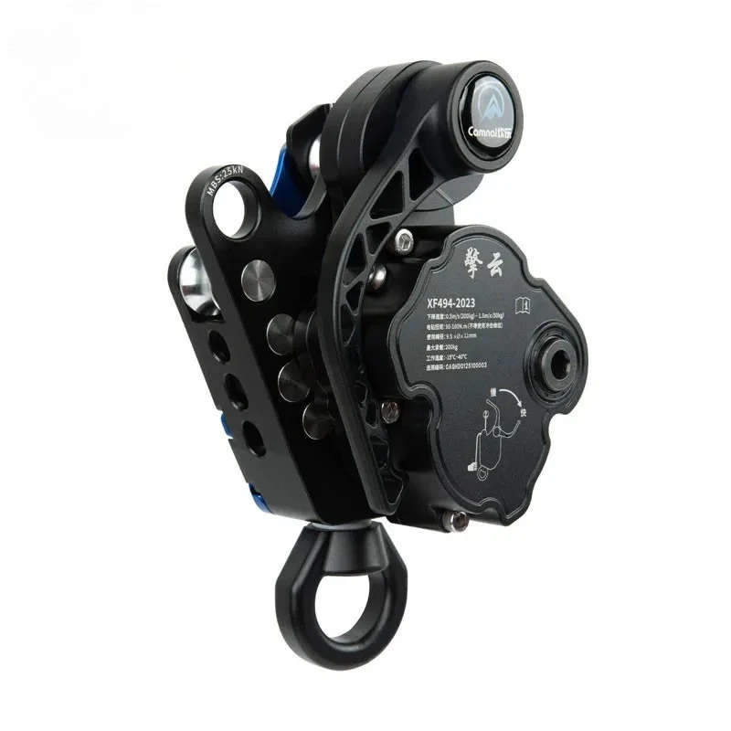 Electric Lift Ascender & Descent Device, 10-200KG Load Capacity Lift Retarder for 10-12mm Ropes