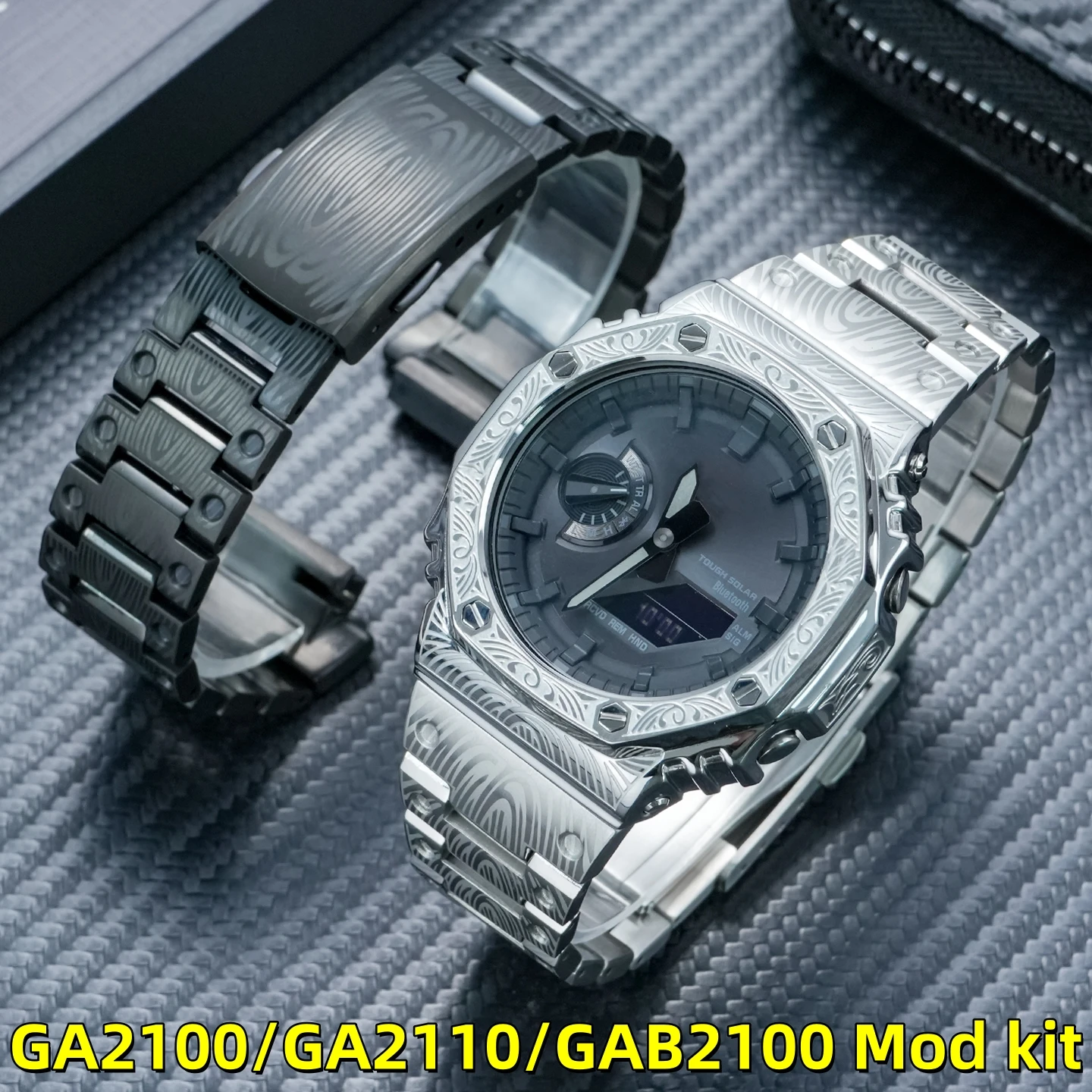 

GA-2100 GM2100 Mod Kit For Casio G-SHOCK GA2100 GA-2110 GA-B2100 Stainless steel watch strap+metal Case bezel watch accessories