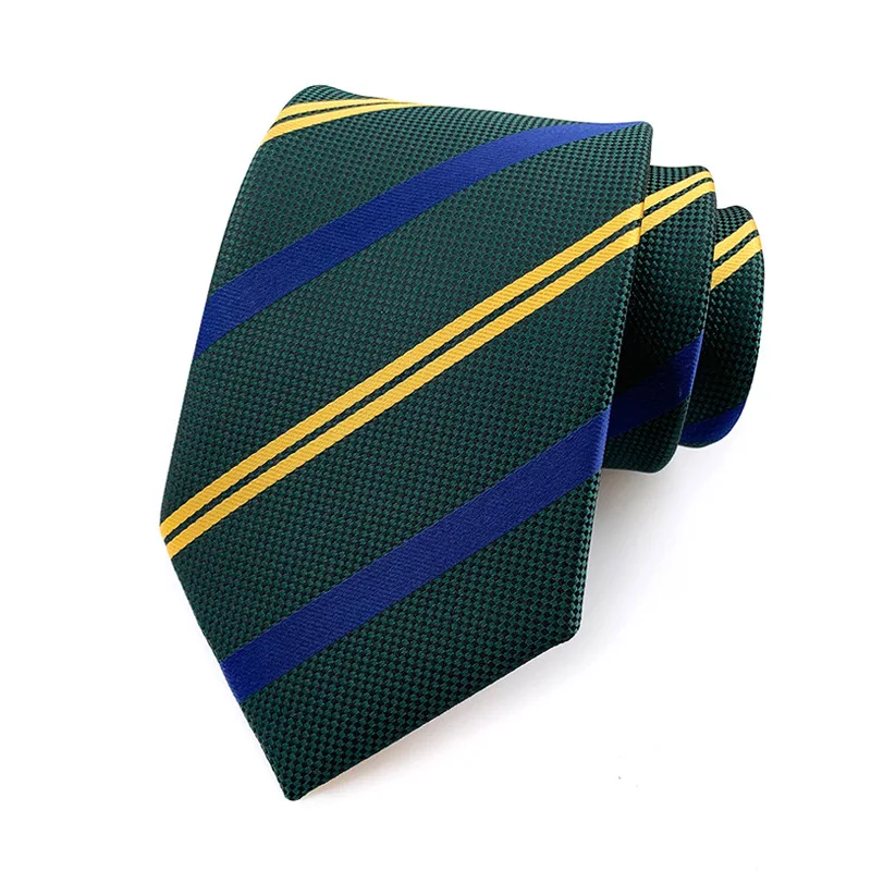 Striped Tie Man Formal Elegant Striped Necktie Luxury Green Gold Business Classic Office Workplace Shirts Accessories Neck Ties